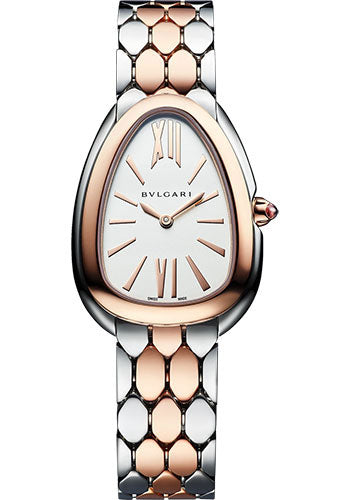 Bvlgari Serpenti Seduttori - 33 MM - Stainless Steel - White Silver Dial - 103277 nyc watcher nyc watches