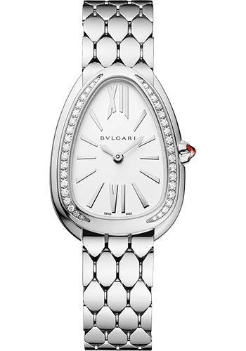 Bvlgari Serpenti Seduttori - 33 MM - Stainless Steel - White Silver Dial - 103361 nyc watcher nyc watches