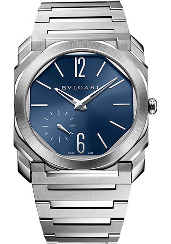 Bvlgari Octo Finissimo - Stainless Steel 40 MM - Stainless Steel Bracelet - Blue Dial - Stainless Steel Bezel - 103431