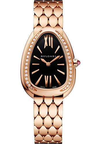 Bvlgari Serpenti Seduttori - 33 MM - Rose Gold - Black Dial - 103453 nyc watcher nyc watches