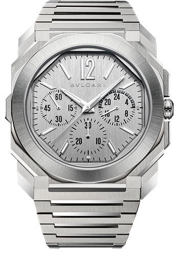 Bvlgari Octo Finissimo - Stainless Steel 43 MM - Stainless Steel Bracelet - Grey Dial - Stainless Steel Bezel - 103661