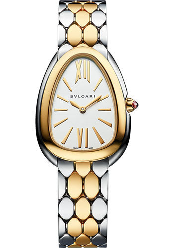 Bvlgari Serpenti Seduttori - 33 MM - Stainless Steel - White Silver Dial - 103671 nyc watcher nyc watches