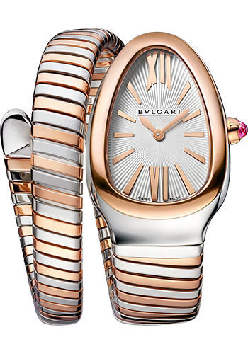 Bvlgari Serpenti Tubogas - 35 MM - Stainless Steel - White Dial - 103708 nyc watcher nyc watches