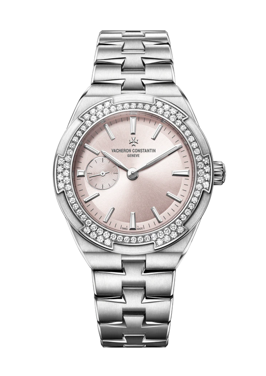 Vacheron Constantin Overseas - Stainless Steel 37 MM - Stainless Steel Bracelet - Diamond Bezel - Pink Dial - 2305V/100A-B078