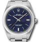 Rolex Stainless Steel Oyster Perpetual no date Watch - 39 MM - Oyster Bracelet - Blue Dial - 114300 blio