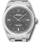 Rolex Stainless Steel Oyster Perpetual no date Watch - 39 MM - Oyster Bracelet - Dark Rhodium Dial - 114300 blio