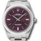 Rolex Stainless Steel Oyster Perpetual no date Watch - 39 MM - Oyster Bracelet - Red Grape Dial - 114300 rgio