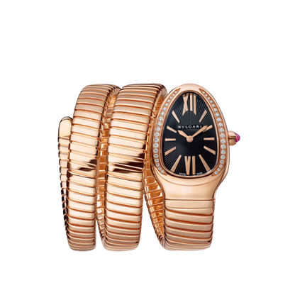 Bvlgari Serpenti Tubogas - 35 MM - Rose Gold - Black Dial - 101814  nyc watcher nyc watches