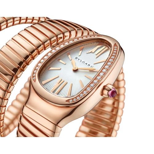 Bvlgari Serpenti Tubogas - 2 Row - RoseBvlgari Serpenti Tubogas - 35 MM - Rose Gold - Silver Dial - 103002  nyc watcher nyc watches 