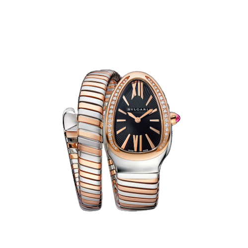 Bvlgari Serpenti Tubogas -  35 MM - Steel and Rose Gold - Black Dial - 102098  nyc watcher nyc watches