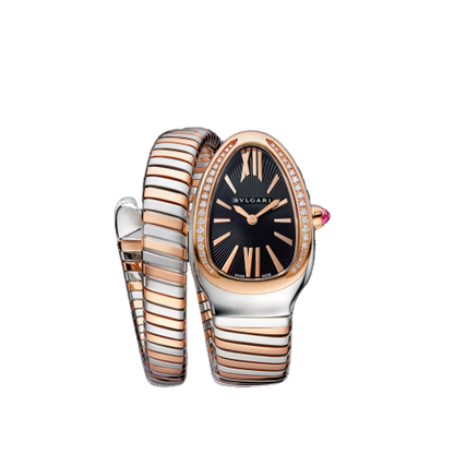 Bvlgari Serpenti Tubogas -  35 MM - Steel and Rose Gold - Black Dial - 102098  nyc watcher nyc watches