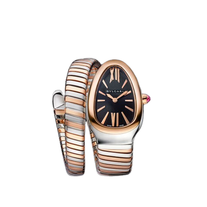 Bvlgari Serpenti Tubogas - 35 MM - Stainless Steel - Black Dial - 102123 nyc watcher nyc watches