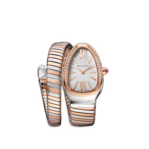 Bvlgari Serpenti Tubogas - 35 MM - Steel and Rose Gold - Silver Dial - 102237  nyc watcher nyc watches