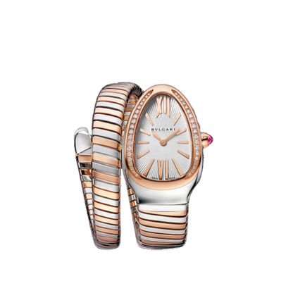Bvlgari Serpenti Tubogas - 35 MM - Steel and Rose Gold - Silver Dial - 102237  nyc watcher nyc watches