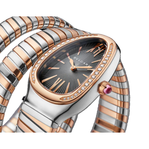 Bvlgari Serpenti Tubogas - 35 MM - Steel and Rose Gold - Grey Dial - 102680  nyc watcher nyc watches 