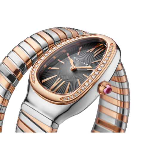 Bvlgari Serpenti Tubogas - 35 MM - Steel and Rose Gold - Grey Dial - 102681  nyc watcher nyc watches 