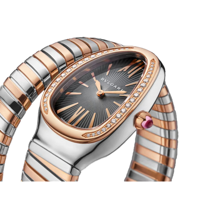 Bvlgari Serpenti Tubogas - 35 MM - Steel and Rose Gold - Grey Dial - 102681  nyc watcher nyc watches 