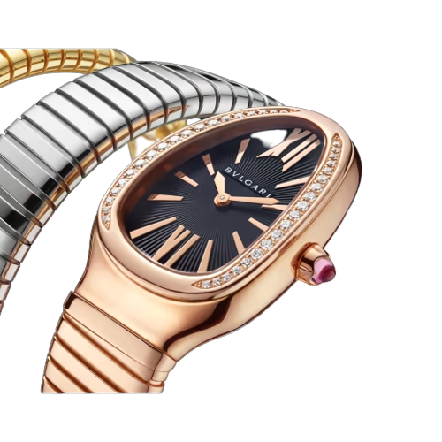 Bvlgari Serpenti Tubogas - 35 MM - Rose Gold, Yellow and White Gold - Black Dial - 102948 nyc watcher nyc watches