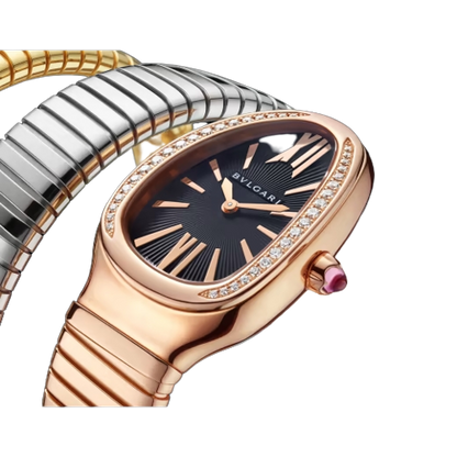 Bvlgari Serpenti Tubogas - 35 MM - Rose Gold, Yellow and White Gold - Black Dial - 102948  nyc watcher nyc watches