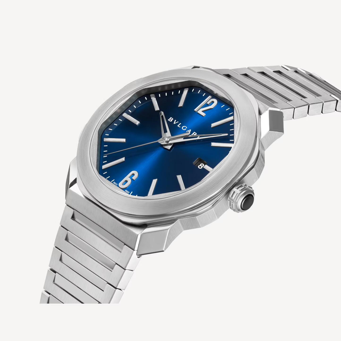 Bvlgari Octo Roma - Stainless Steel 41 MM - Stainless Steel Bracelet - Blue Dial - Stainless Steel Bezel - 102856