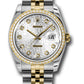 Rolex Stainless Steel And Yellow Gold Datejust - 36 MM - Jubilee Bracelet - Diamond Bezel - Silver Jubilee Diamond Dial - 116243 sjdj
