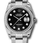 Rolex Stainless Steel And White Gold Datejust - 36 MM - Oyster Bracelet - Diamond Bezel -Black Diamond Dial  - 116244 bkdo
