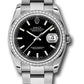 Rolex Stainless Steel And White Gold Datejust - 36 MM - Oyster Bracelet - Diamond Bezel - Black Index Dial - 116244 bkio