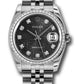 Rolex Stainless Steel And White Gold Datejust - 36 MM - Jubilee Bracelet - Diamond Bezel - Black Jubilee Diamond Dial - 116244 bkjdj