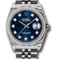 Rolex Stainless Steel And White Gold Datejust - 36 MM - Jubilee Bracelet - Diamond Bezel -  Blue Diamond Dial - 116244 bldj