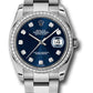  Rolex Stainless Steel And White Gold Datejust - 36 MM - Oyster Bracelet - Diamond Bezel -  Blue Diamond Dial - 116244 bldo