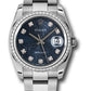 Rolex Stainless Steel And White Gold Datejust - 36 MM - Oyster Bracelet - Diamond Bezel -  Blue Jubilee Diamond Dial - 116244 bljdo