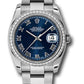 Rolex Stainless Steel And White Gold Datejust - 36 MM - Oyster Bracelet - Diamond Bezel -  Blue Roman Dial - 116244 blro