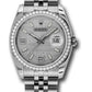 Rolex Stainless Steel And White Gold Datejust - 36 MM - Jubilee Bracelet - Diamond Bezel - Silver Wave Diamond Dial - 116244 swdaj