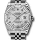 Rolex Stainless Steel And White Gold Datejust - 36 MM - Jubilee Bracelet - Diamond Bezel - Mother of Pearl Diamond Dial - 116244 mdj