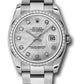 Rolex Stainless Steel And White Gold Datejust - 36 MM - Oyster Bracelet - Diamond Bezel - Silver Diamond Dial - 116244 sdo