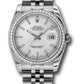 Rolex Stainless Steel And White Gold Datejust - 36 MM - Jubilee Bracelet - Diamond Bezel - Silver Index Dial - 116244 sij