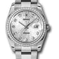 Rolex Stainless Steel And White Gold Datejust - 36 MM - Oyster Bracelet - Diamond Bezel - Silver Jubilee Diamond Dial - 116244 sjdo