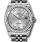 Rolex Stainless Steel And White Gold Datejust - 36 MM - Jubilee Bracelet - Diamond Bezel - Silver Roman Dial - 116244 srj