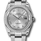 Rolex Stainless Steel And White Gold Datejust - 36 MM - Oyster Bracelet - Diamond Bezel - Silver Roman Dial - 116244 sro