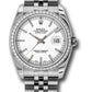 Rolex Stainless Steel And White Gold Datejust - 36 MM - Jubilee Bracelet - Diamond Bezel - White Index Dial - 116244 wij