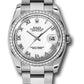 Rolex Stainless Steel And White Gold Datejust - 36 MM - Oyster Bracelet - Diamond Bezel - White Roman Dial - 116244 wro