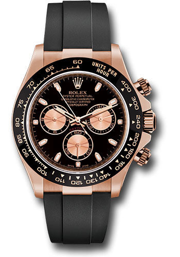 Rolex Everose Gold Daytona Watch - 40 MM - Oysterflex Strap - Black Dial - 116515LN-0017