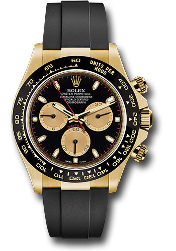 Rolex Yellow Gold Daytona Watch - 40 MM - Oysterflex Strap - Black Dial - 116518LN bkchof