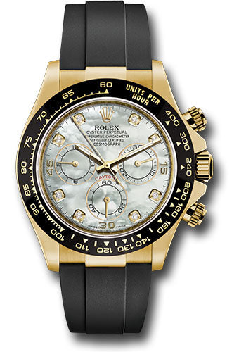 Rolex Yellow Gold Daytona Watch - 40 MM - Oysterflex Strap - Mother Of Pearl Diamond Dial - 116518LN mdof