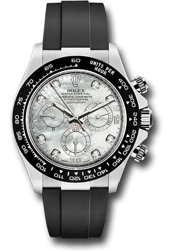 Rolex White Gold Daytona Watch - 40 MM - Oysterflex Strap - Mother of Pearl Diamond Dial  - 116519LN mdof