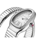 Bvlgari Serpenti Tubogas - 1 Row - Stainless Steel 35 MM - Stainless Steel Bracelet - Diamond Bezel - Silver Opaline Dial - 101827