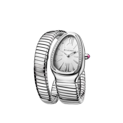 Bvlgari Serpenti Tubogas - 35 MM - Stainless Steel - Silver Opaline Dial - 101827 nyc watcher nyc watches