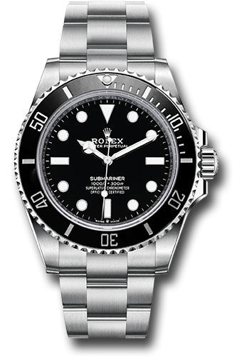 Rolex Oystersteel Submariner 41MM - Oyster Bracelet - Black No Date Dial - 124060