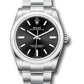 Rolex Stainless Steel Oyster Perpetual no date Watch - 34 MM - Oyster Bracelet - Black Dial - 124200 bkio