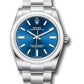 Rolex Stainless Steel Oyster Perpetual no date Watch - 34 MM - Oyster Bracelet - Blue Dial - 124200 bluio